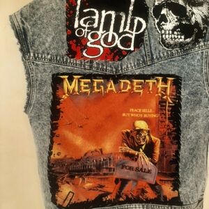 Vintage megadeath&lamb of God  punk metal denim vest
